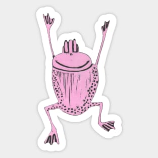 Frog! A Jumping Pink Frog! Sticker
